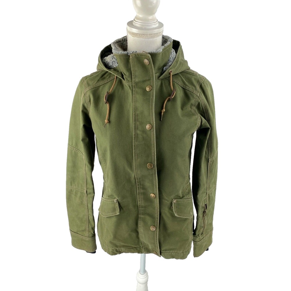 Noble Outfitters XS Green Coat Jacket Faux Fur Hood Riding Equestrian Embroidery
